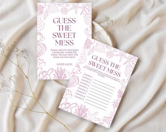 She'll Be Here Soon Baby Shower Games Templates Digital Pink Ocean Shell Party Activity Download
