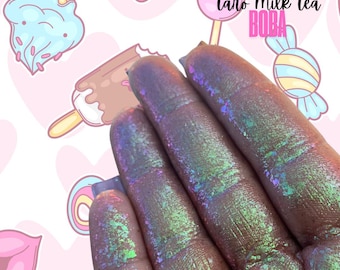 Taro milk tea boba Multichrome flakes