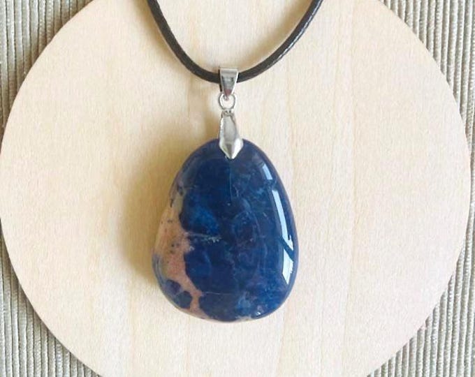 Natural stone sodalite pendant