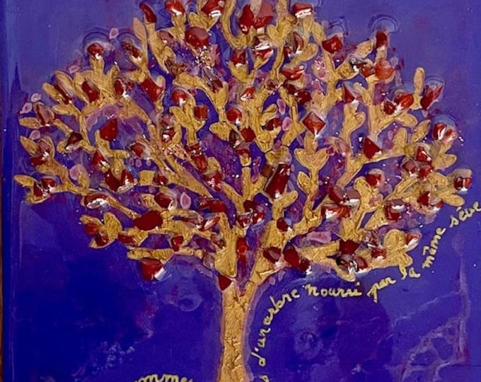 Painting tree colors and crystals.