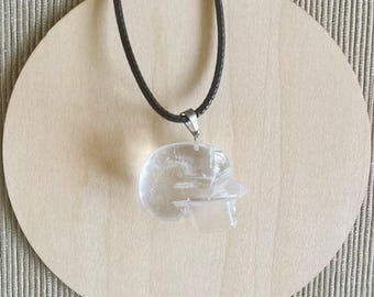 Rock crystal skull pendant