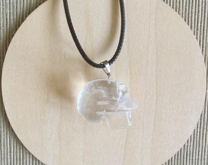 Rock crystal skull pendant