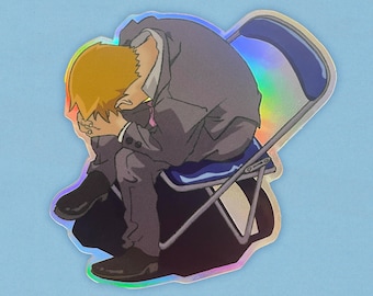 Pegatina de vinilo holográfica de la silla Reigen Shinji