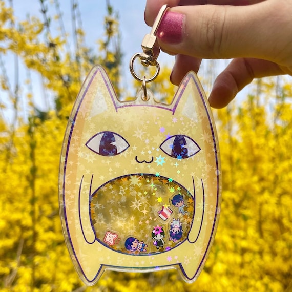 Omori Big Yellow Cat Holographic Star Acrylic Shaker Charm - Etsy
