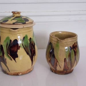 pottery clay mixed. Tea can and milk can from the 19th century
