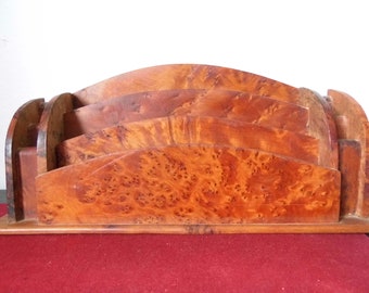 Letter carrier.  Feather ed. Vintage. Tuya wood. 1950. Interior decoration. office. Luxury item. Ebonist.