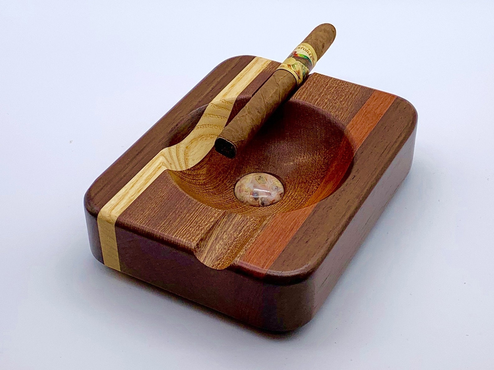 Handmade Wood Cigar Ashtray Oneofakind exotic wood Etsy
