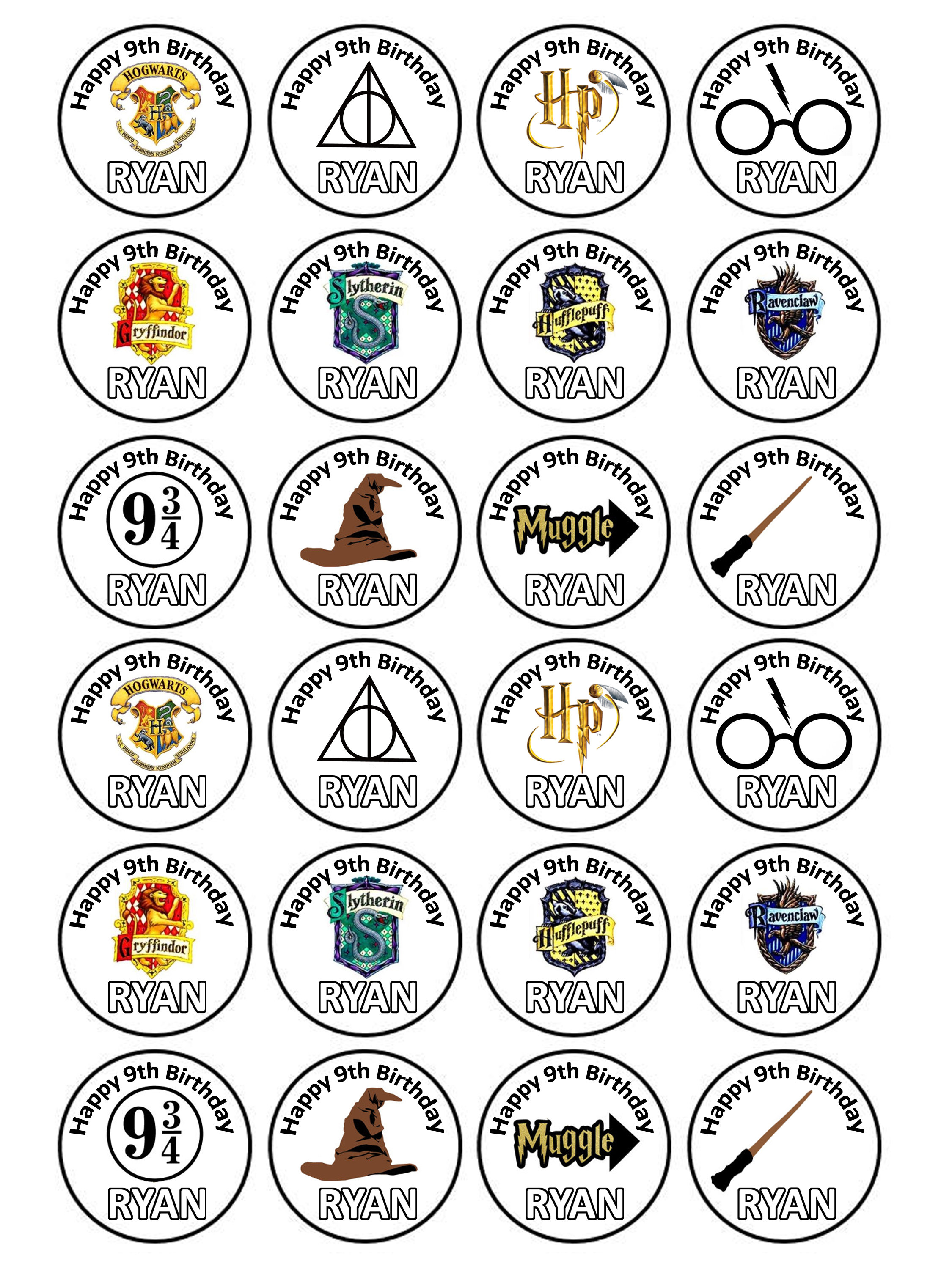 Harry Potter Cake Topper Acrylic Harry Potter theme Birthday Cup Cake  Decoration