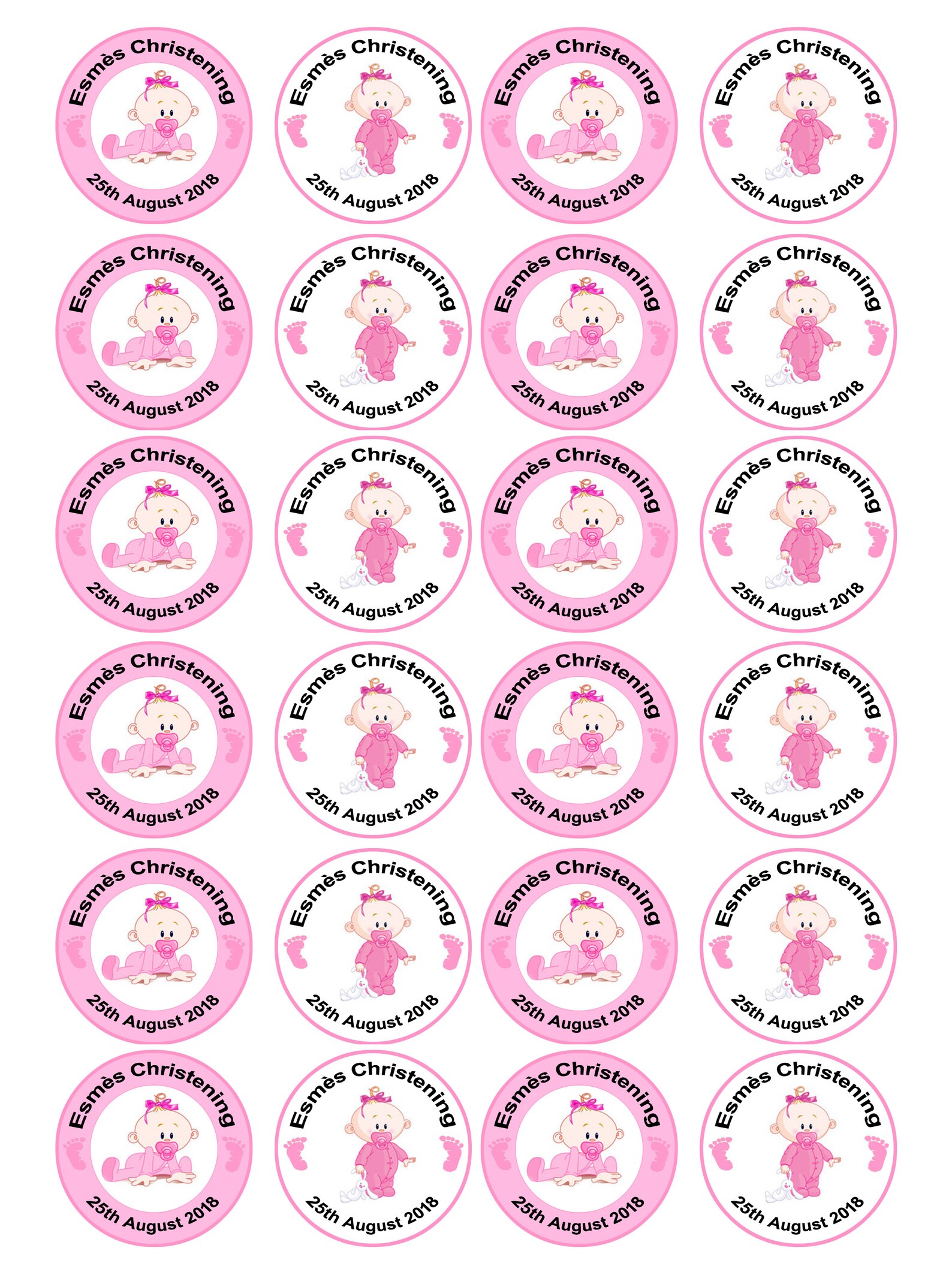 Christening Baby Shower Teddy Pink Blue Cupcake Cake