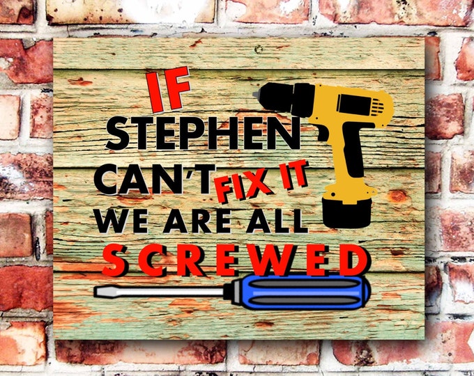 Personalised tool sign plaque pre drilled great gift birthday xmas high gloss