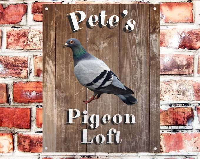 Personalised pigeon loft sign weather proof pre drilled high gloss cage xmas gift