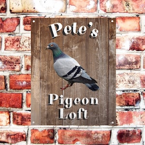 Personalised pigeon loft sign weather proof pre drilled high gloss cage xmas gift