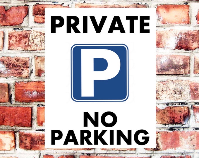 Private Parking sign weather proof pre drilled great gate driveway high gloss
