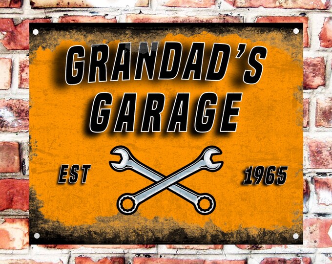 Personalised garage wall sign weather proof pre drilled great gift birthday xmas high gloss bike garage sign chopper occ harley