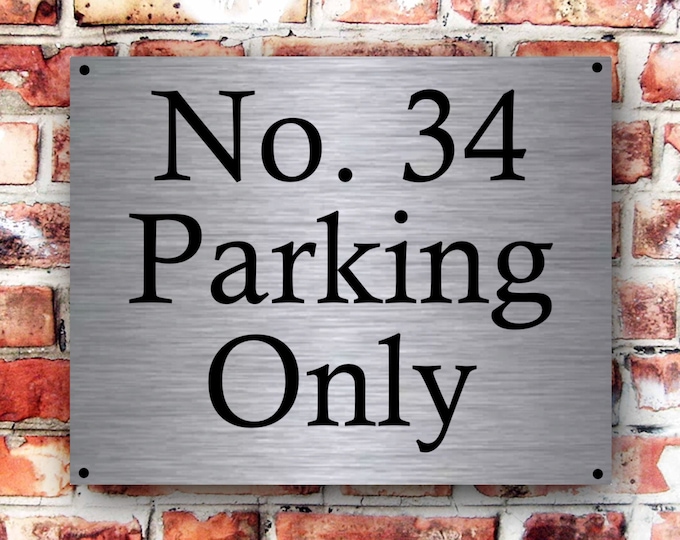 Personalised parking sign wall sign plaque weather proof pre drilled parking sign driveway gate
