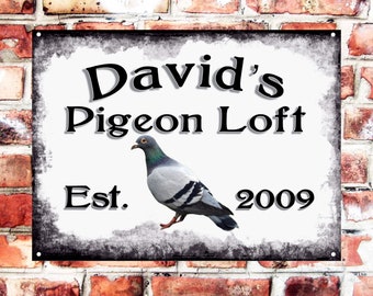 Personalised pigeon loft sign weather proof pre drilled high gloss cage