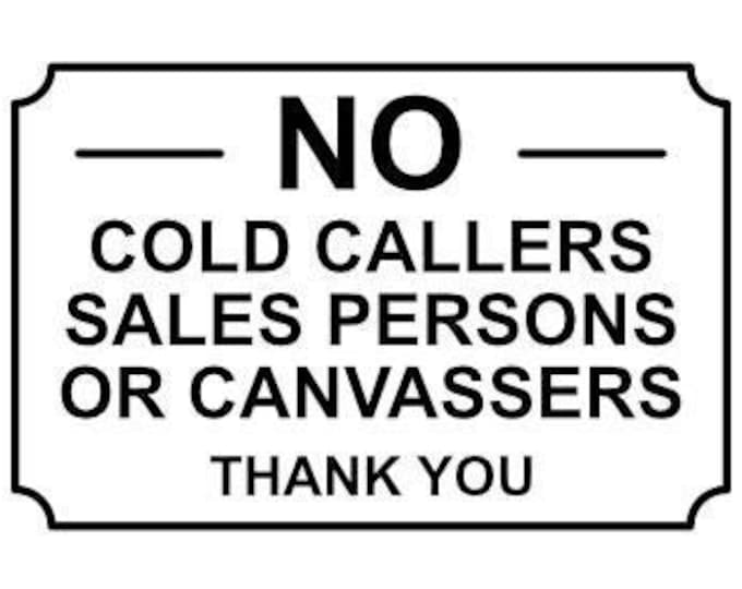 No cold callers letterbox window sticker canvassers sales