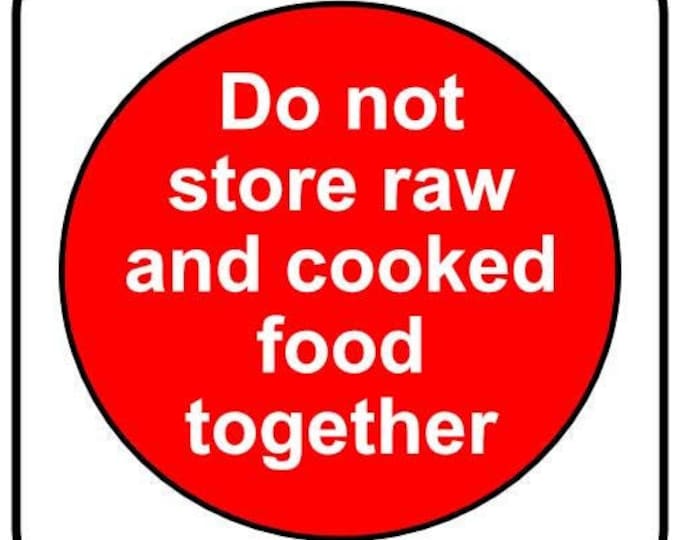 Do not store raw and cooked food together vinyl stickers decals catering sign food wagon vinyl graphics freezer food wagon chicken beef