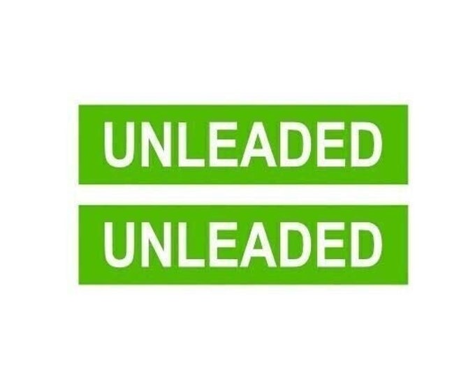 Unleaded fuel vinyl stickers x 2 decal car fuel cap stop incorrect fuel being used