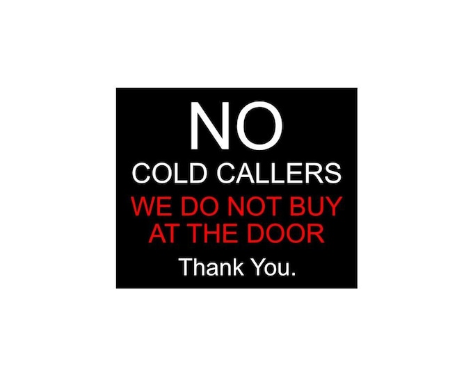 No cold callers sticker ring doorbell decal weather proof canvassers sales