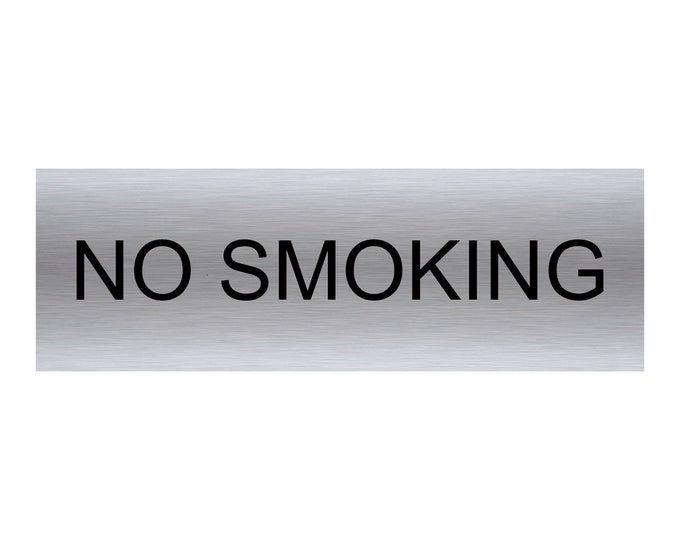 No smoking aluminium sign strong double sided sticky pads easy to fit gate wall door office school hotel golf club