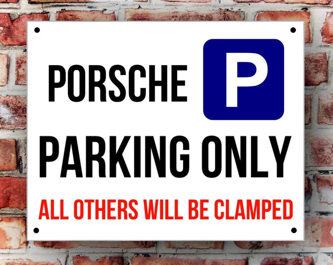 Porsche parking wall sign weather proof pre drilled great gift birthday high gloss garage gate 911, 928, turbo, boxter