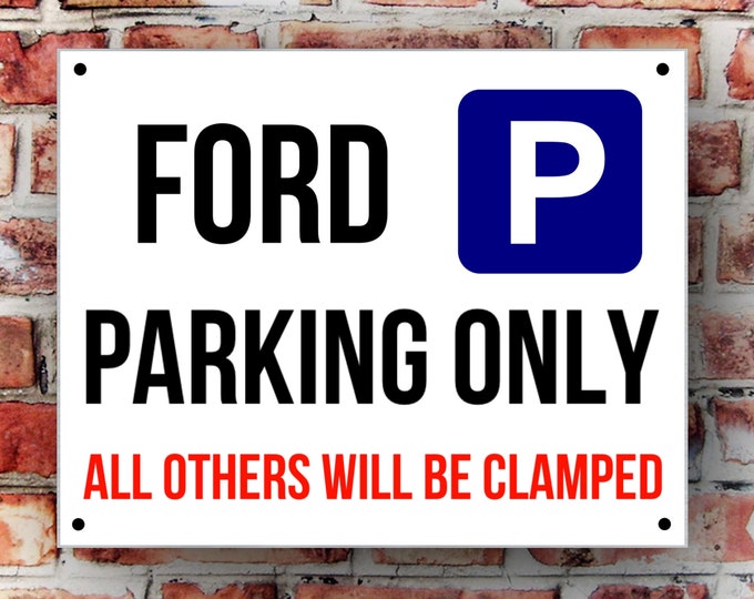 Ford parking wall sign weather proof pre drilled great gift birthday high gloss garage gate RS Turbo, Escort cosworth