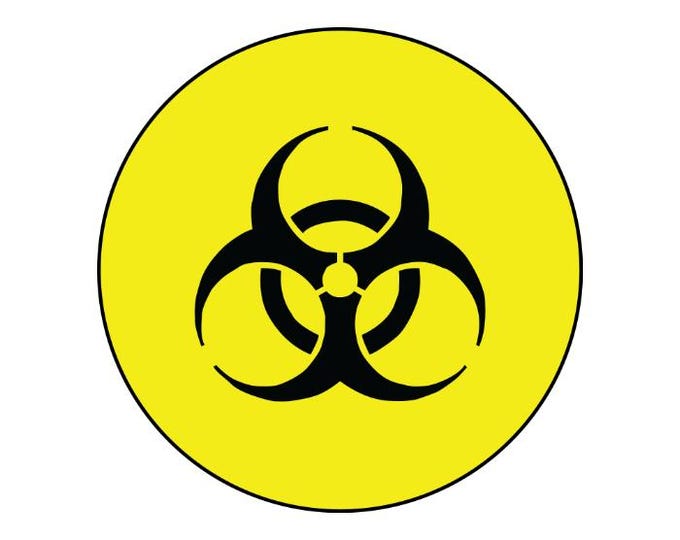 Toxic biohazard chemical waste health risk death danger vinyl sticker decal