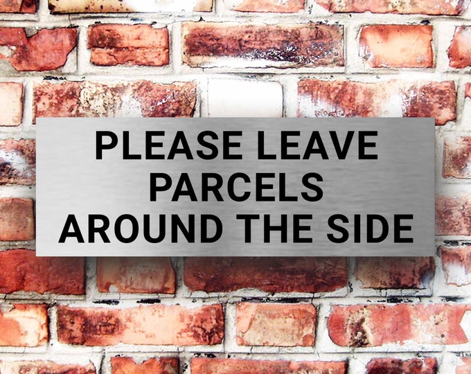 Brushed silver parking sign personalised x 3 sizes aluminium strong double sided sticky pads easy to fit