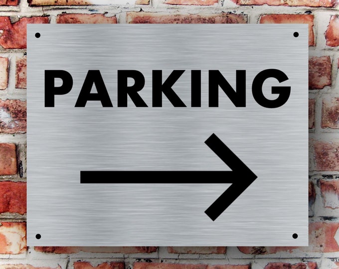 Parking arrow right sign wall sign plaque weather proof pre drilled parking sign driveway gate carpark