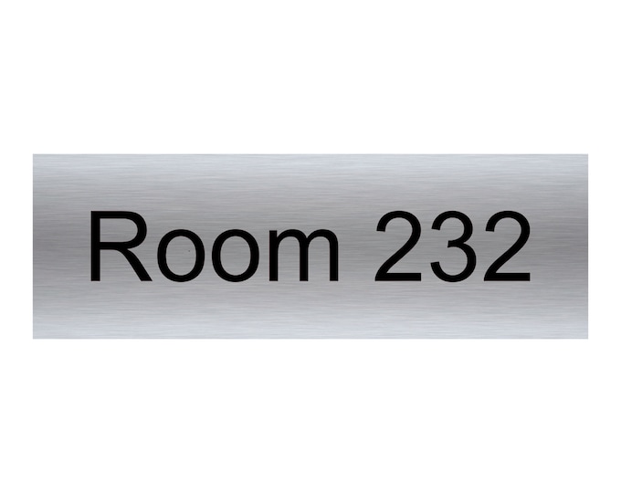 Room number personalised plaque sign aluminium strong double sided sticky pads easy to fit gate wall door hotel school office