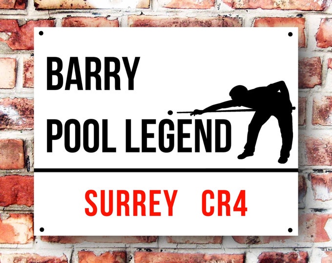 Personalised pool room sign weather proof pre drilled high gloss father's day gift xmas snooker