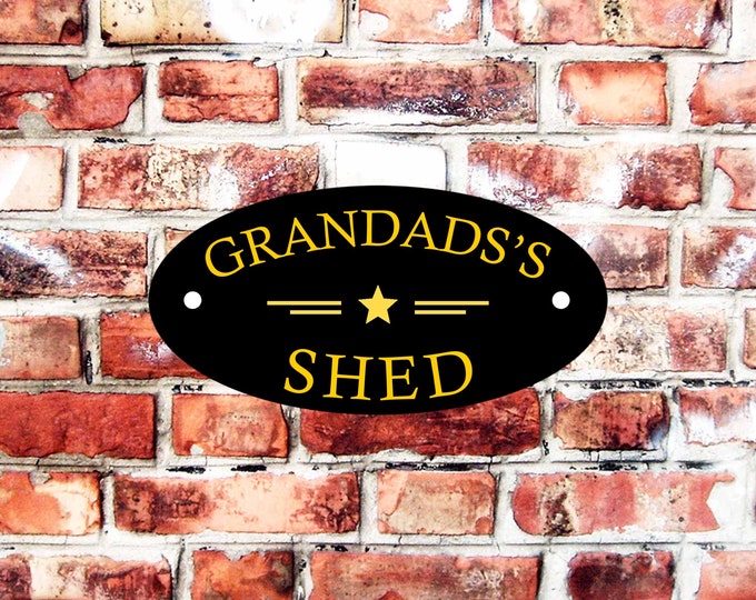 Grandad's shed weather proof pre drilled high gloss workshop man cave xmas gift