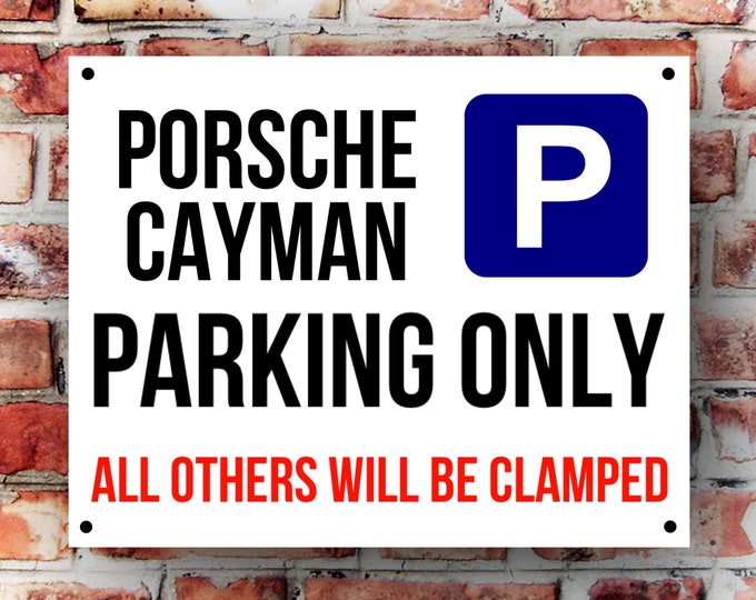 Porsche cayman parking wall sign weather proof pre drilled great gift birthday high gloss garage gate turbo
