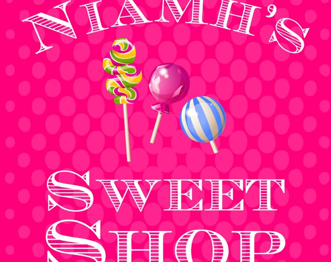 Kids playhouse sign sweet shop personalised plaque pre drilled great gift birthday xmas high gloss