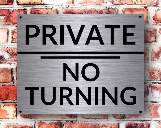 Private no turning sign wall sign plaque weather proof pre drilled parking sign driveway gate