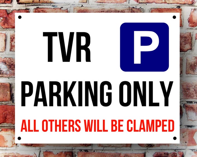Tvr parking wall sign weather proof pre drilled great gift birthday high gloss garage gate