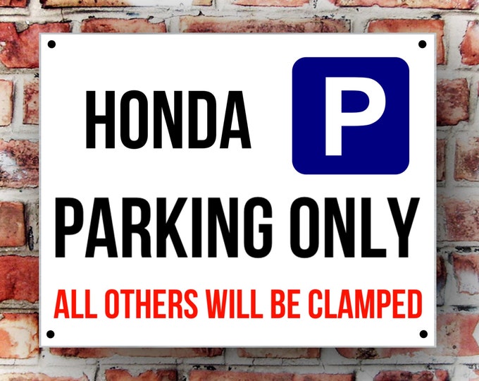 Honda parking wall sign weather proof pre drilled great gift birthday high gloss garage gate xmas gift