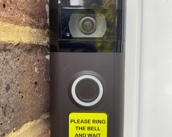 Please ring the bell and wait sticker ring doorbell decal weather proof canvassers sales