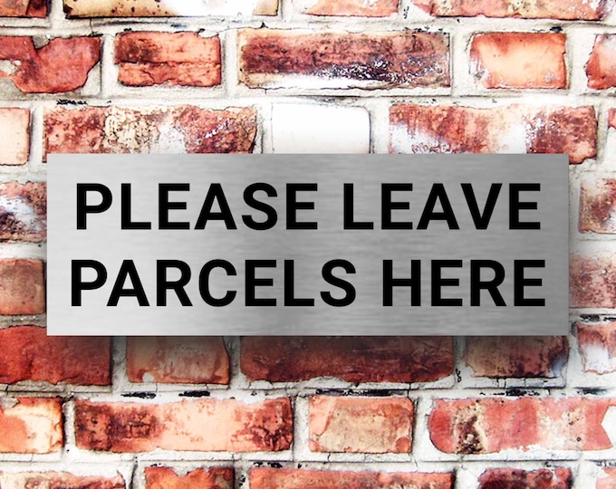 Brushed silver parking sign personalised x 3 sizes aluminium strong double sided sticky pads easy to fit