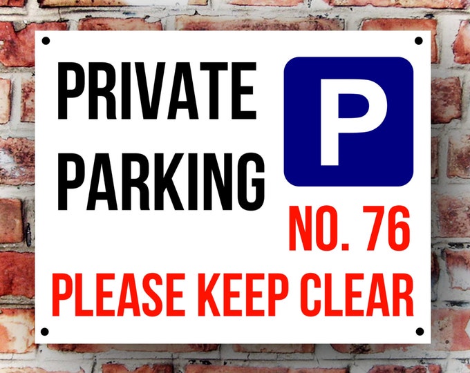 Personalised parking wall sign weather proof pre drilled great gift birthday high gloss garage gate