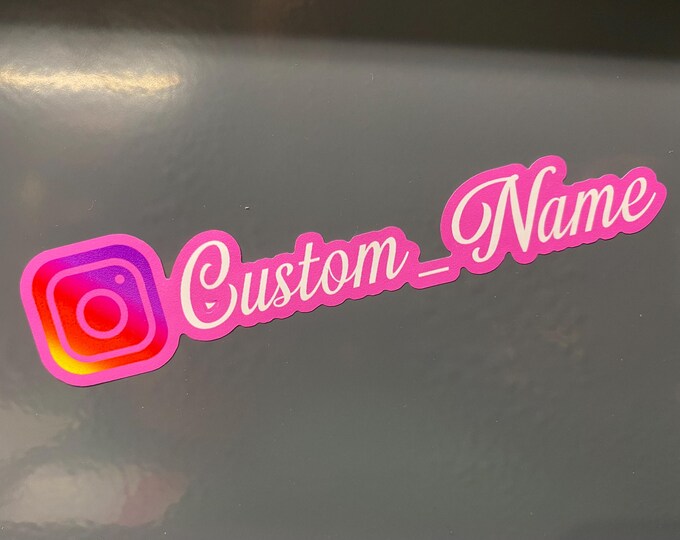 Personalised instagram vinyl stickers x 2 decal rc car window laptop weather proof social media
