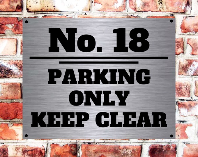 Personalised parking any number wall sign plaque weather proof pre drilled parking sign driveway gate