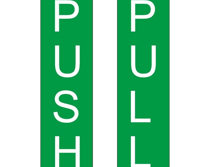 Push Pull door signs aluminium strong double sided sticky pads easy to fit gate wall door hotel school office  office