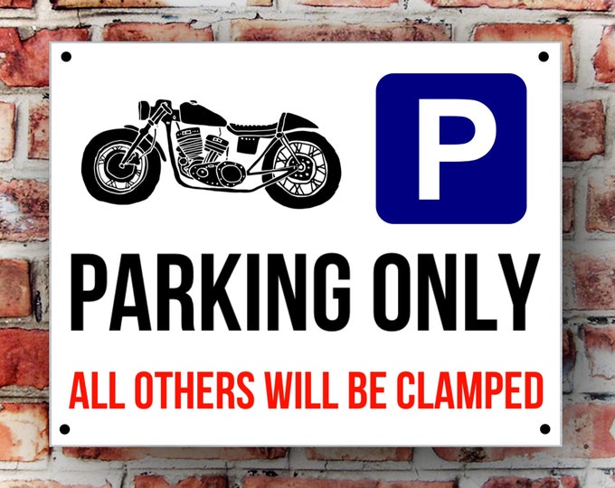 Cafe racer bobber parking wall sign weather proof pre drilled great gift birthday high gloss garage gate motorbike