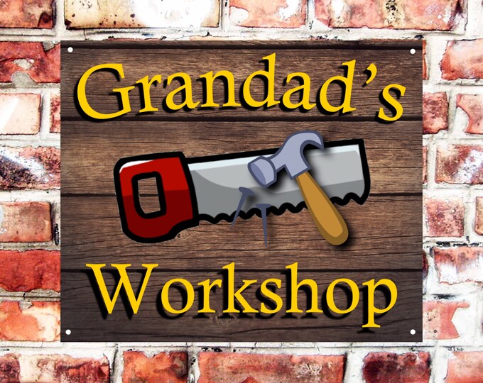 Grandad's workshop weather proof pre drilled great gift birthday xmas high shed