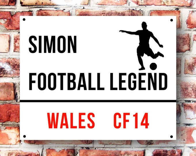 Personalised football sign weather proof pre drilled high gloss father's day gift xmas darts legend