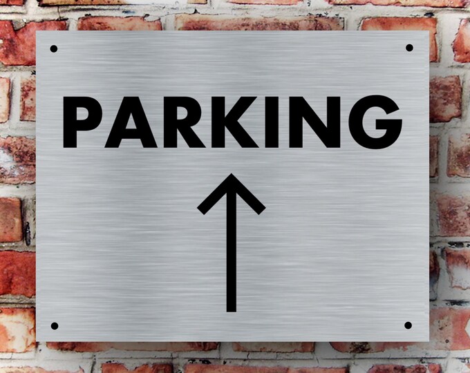 Parking arrow straight sign wall sign plaque weather proof pre drilled parking sign driveway gate