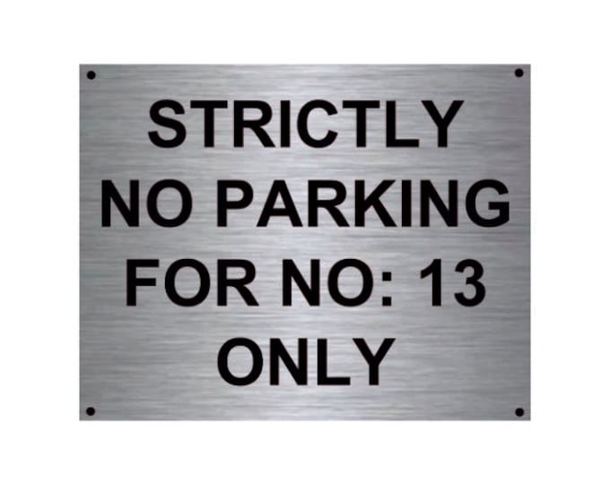 Personalised parking any number wall sign plaque weather proof pre drilled parking sign driveway gate