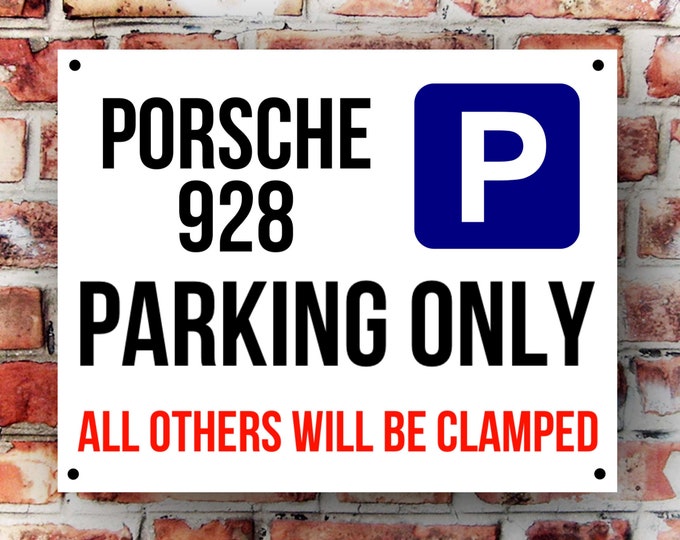 Porsche 928 parking wall sign weather proof pre drilled great gift birthday high gloss garage gate turbo